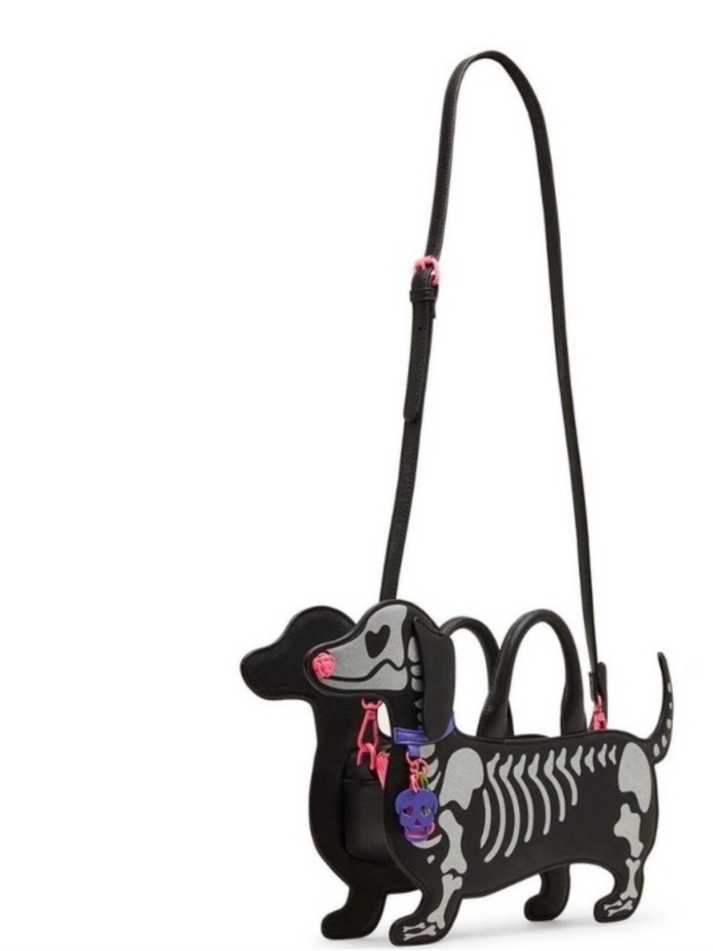 Betsey Johnson Dachshund Halloween Glitter Bone Skeleton Dog BNWT “BAG 2” - Picture 3 of 7